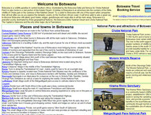 Tablet Screenshot of botswanatravelservice.com